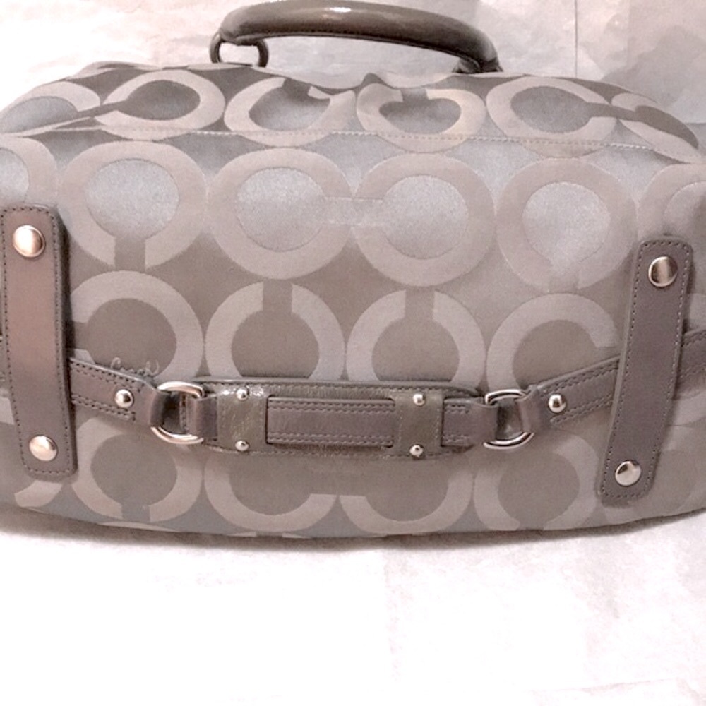 Coach Madison OP ART Sabrina Grey Satchel Handbag 12943 EUC - Picture 10 of 12
